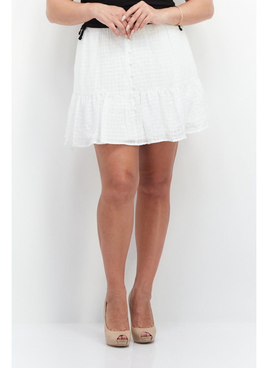 forever new Women Ruffle Mini Skirt, White  - Image 1