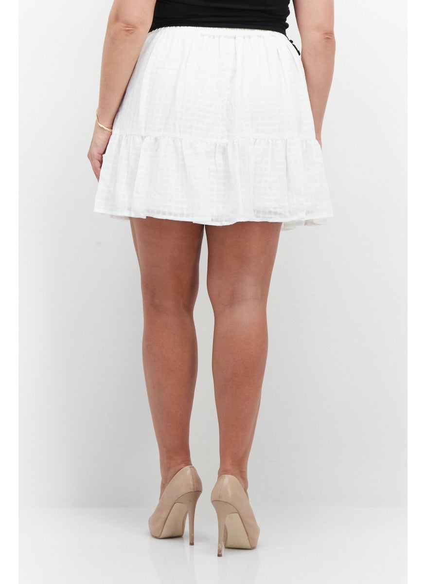 forever new Women Ruffle Mini Skirt, White  - Image 3
