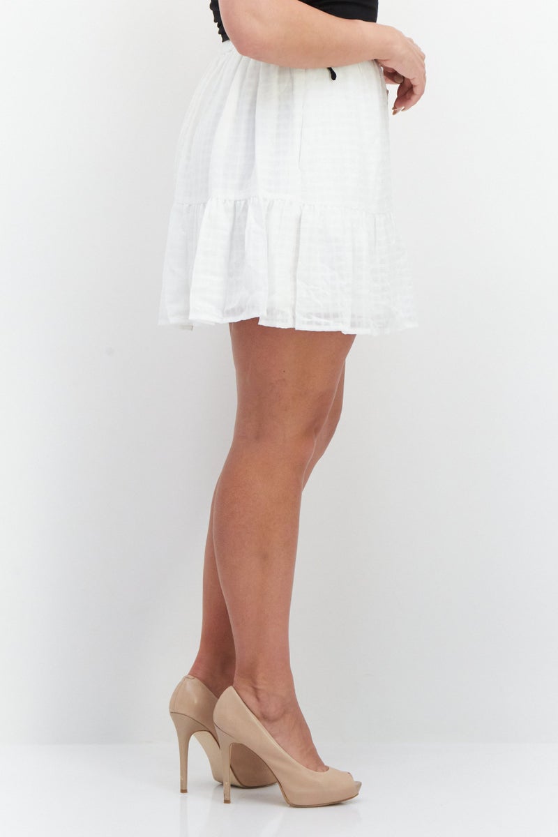 forever new Women Ruffle Mini Skirt, White - Image 2