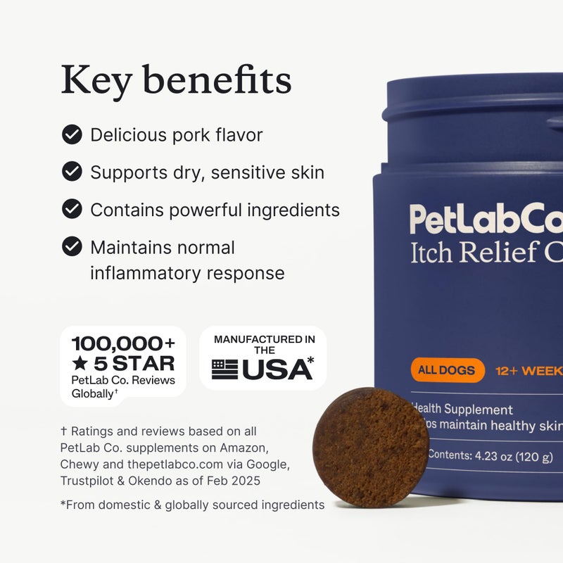 PetLab Co. Itch Relief Chews - Support for Dry, Occasionally Itchy Skin & Coats - Formulated with Turmeric, Omega 3 & 6, Honey - Packaging May Vary - Image 3