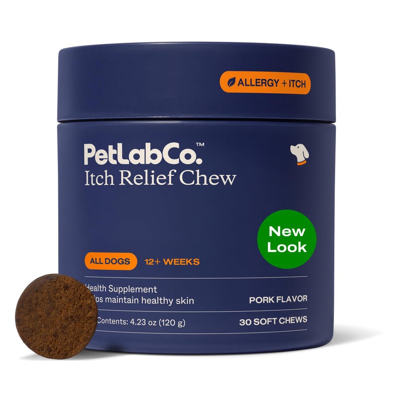 PetLab Co. Itch Relief Chews - Support for Dry, Occasionally Itchy Skin & Coats - Formulated with Turmeric, Omega 3 & 6, Honey - Packaging May Vary - Image 1