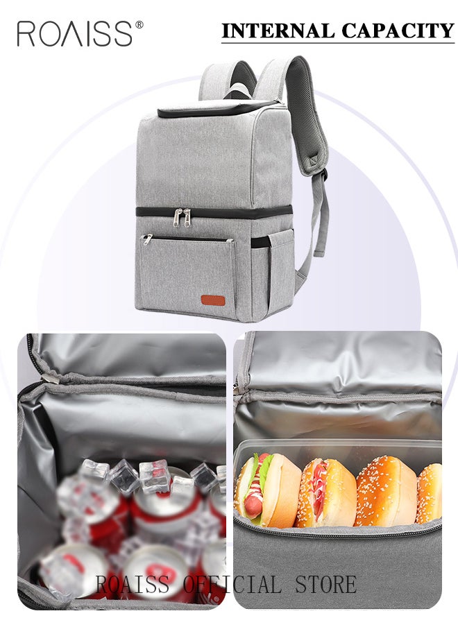 roaiss Double Layer Insulated Backpack Waterproof Picnic Backpack Large Capacity Refrigerated Ice Pack Refrigerated Thermal Insulation Bag Waterproof Ice Pack Backpack Picnic Bag  - Image 4