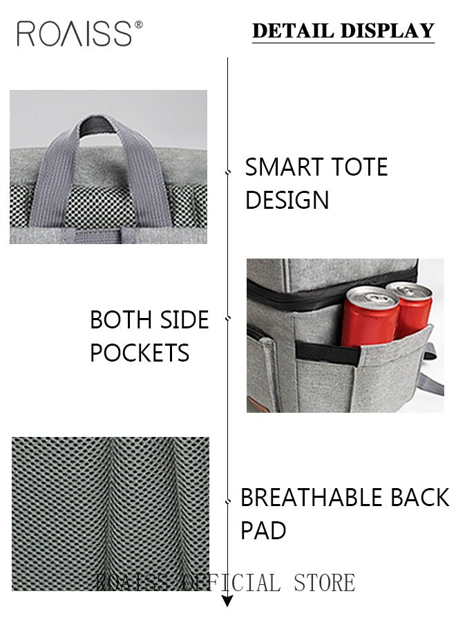 roaiss - Double Layer Insulated Backpack Waterproof Picnic Backpack Large Capacity Refrigerated Ice Pack Refrigerated Thermal Insulation Bag Waterproof Ice Pack Backpack Picnic Bag - Image 1