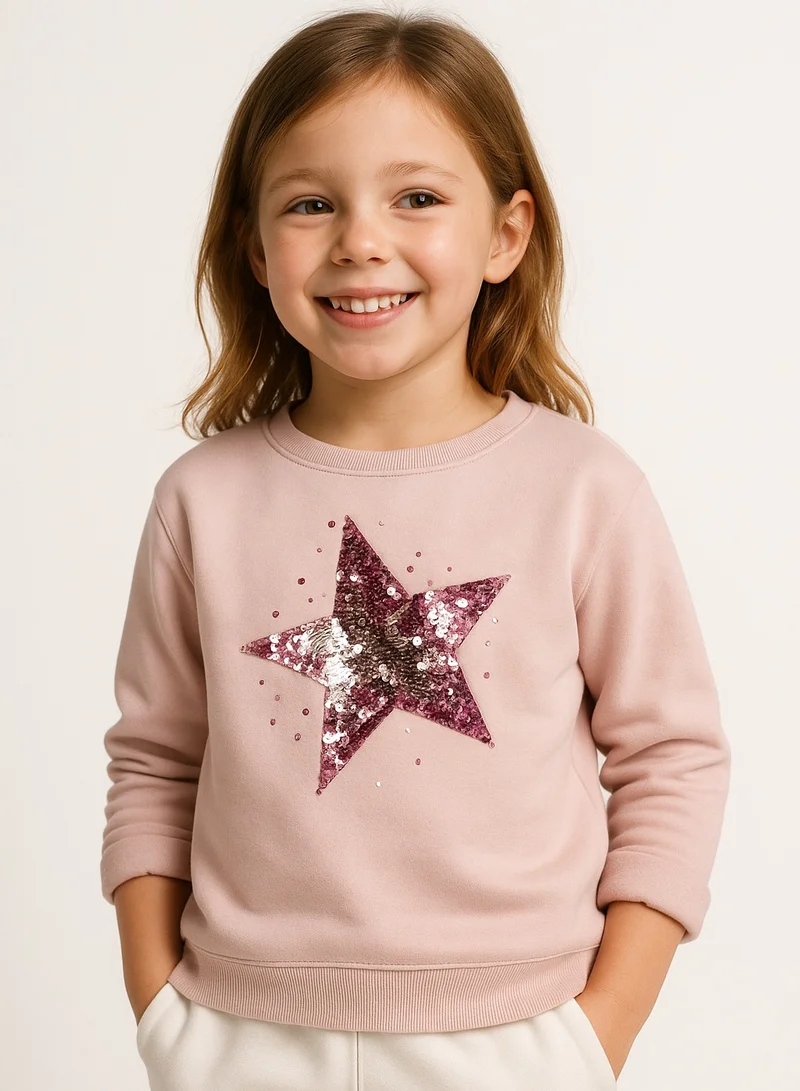 victor and jane Girls’ – Star Print Sweatshirt | 100% Cotton