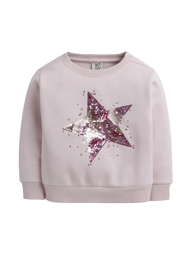 victor and jane Girls’ – Star Print Sweatshirt | 100% Cotton