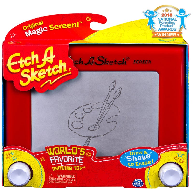 Etch A Sketch إيتش أ سكتش كلاسيك، لعبة رسم مع شاشة سحرية، للأعمار من 3 سنوات وما فوق (قد يختلف النمط) - Image 1