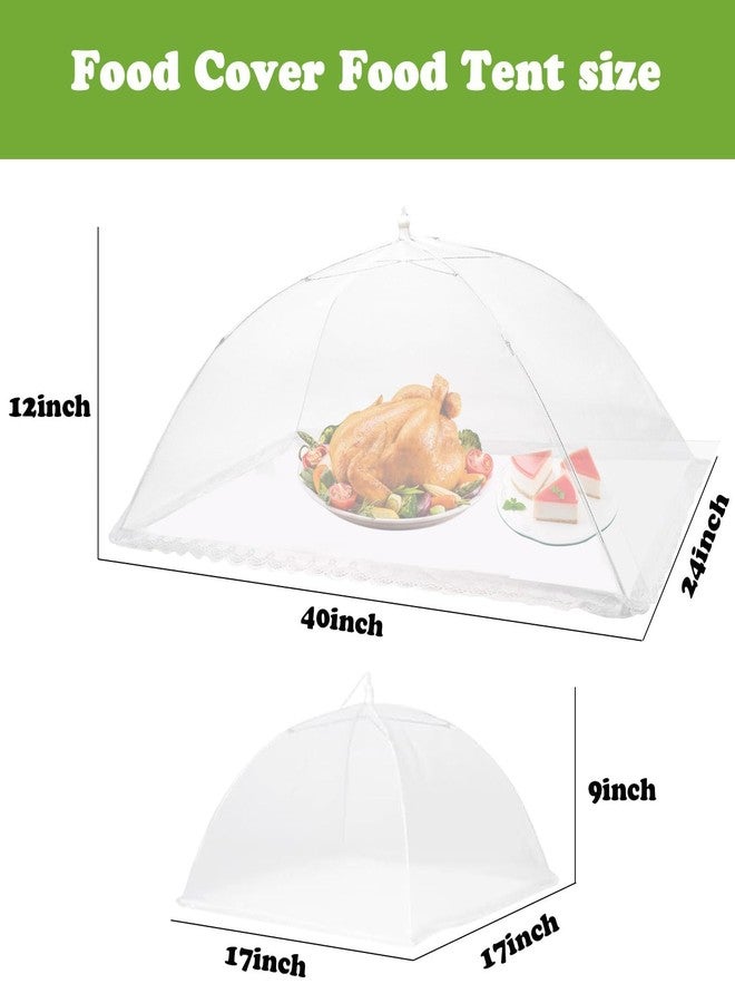 TEMOGU 7 Pack Food Covers for Outdoors Mesh Screen Include Food Tents 1 Extra Large (40"X 24") & 6 Standard (17"X 17") Collapsible and Reusable Mesh Covers for Outside, BBQ Party Supplies, Fruit - Image 3