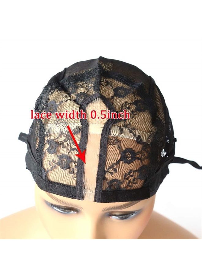 BTWTRY U Part Wig Cap for Making Wigs with Adjustable Strap Medium Size Black Dome Mesh Weaving Wig Cap for Women and Girls DIY Wigs (1 Pc, Black) - Image 4