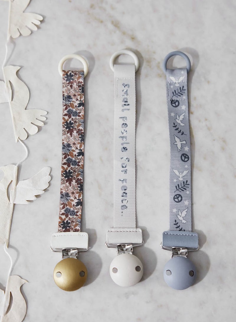 Elli Junior Elodie Details -Pacifier Clip Wood - Small People For Peace - Image 3