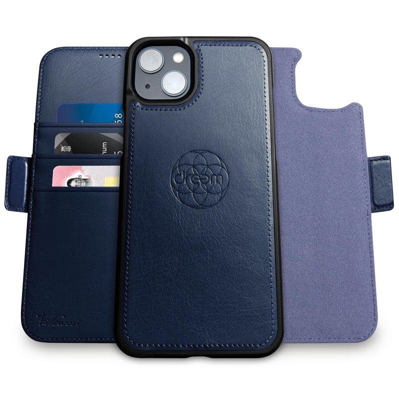 Dreem Wallet Case for iPhone 14 Plus 2 Way Phone Stand Magnetic Detachable Vegan Leather Flip Cover RFID Blocking Card Holder MagSafeFit Gift Box Fibonacci Royal - Image 2