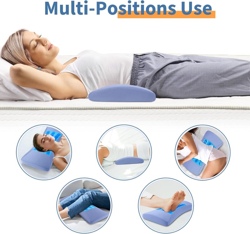 vamorry Lumbar Support Pillow for Bed Relief Lower Back Pain with Cooling Gel: Sciatica Lower Back Pillow for Sleeping-Memory Foam Waist Pillow for Side/Back/Stomach Sleepers-Bed Rest Pillow for Car, Sofa - Image 3