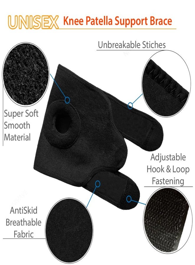 Nivave neoprene blend Knee support fully adjustable brace, Knee Cap Open Patella support for Knee Pain, Activities, Arthritis, and Protection for Men and Women (Universal, Black, 1) - Image 3