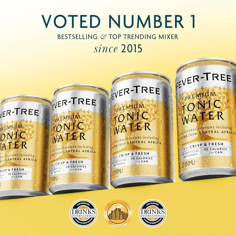 FEVER TREE Fever-Tree Premium Tonic Water - Refreshing Mixer with Natural Ingredients - 5.07 Fl Oz Cans - Pack of 24 - Image 3