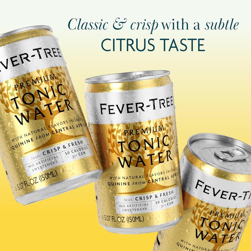 FEVER TREE Fever-Tree Premium Tonic Water - Refreshing Mixer with Natural Ingredients - 5.07 Fl Oz Cans - Pack of 24 - Image 4