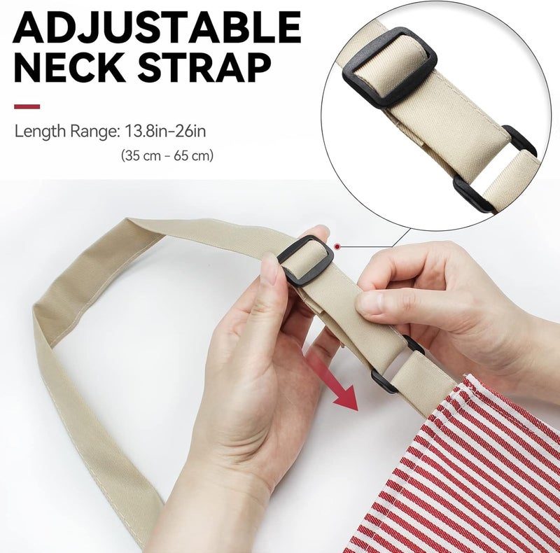 NLUS 2 Pack Kitchen Cooking Aprons, Adjustable Bib Soft Chef Apron with 2 Pockets for Men Women - Image 4