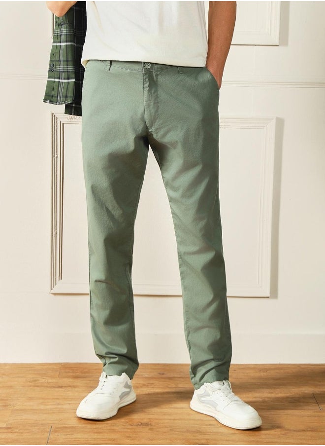 Dennis Lingo Slim Fit Moss Green Cotton Chinos – Stylish and Comfortable  - Image 2
