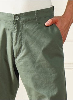 Dennis Lingo Slim Fit Moss Green Cotton Chinos – Stylish and Comfortable  - Image 3