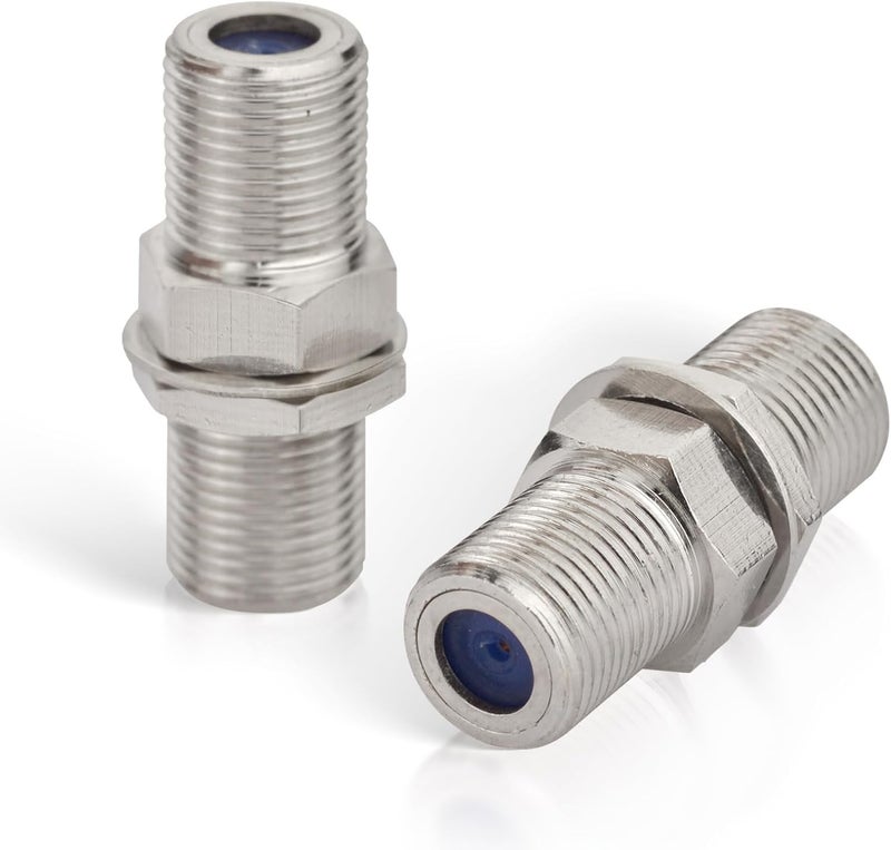 Superbat wlaniot F Type Adapter，F Female to F Female Bulkhead Connector 2pcs F Type Coax Barrel Connector for Video Cables - Image 1