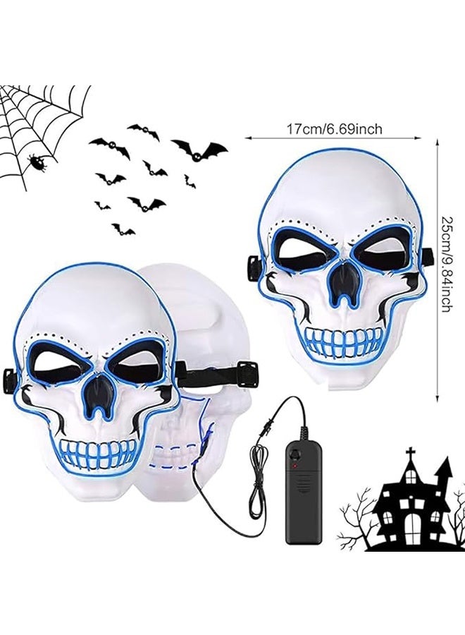 JCB CHIC قناع هالوين LED، قناع هالوين، أقنعة LED للحفلات للرجال والنساء والأطفال والبالغين مع 3 أوضاع إضاءة قناع نيون متوهج عيون متوهجة أزياء تنكرية حفلات تنكرية كرنفال - Image 2