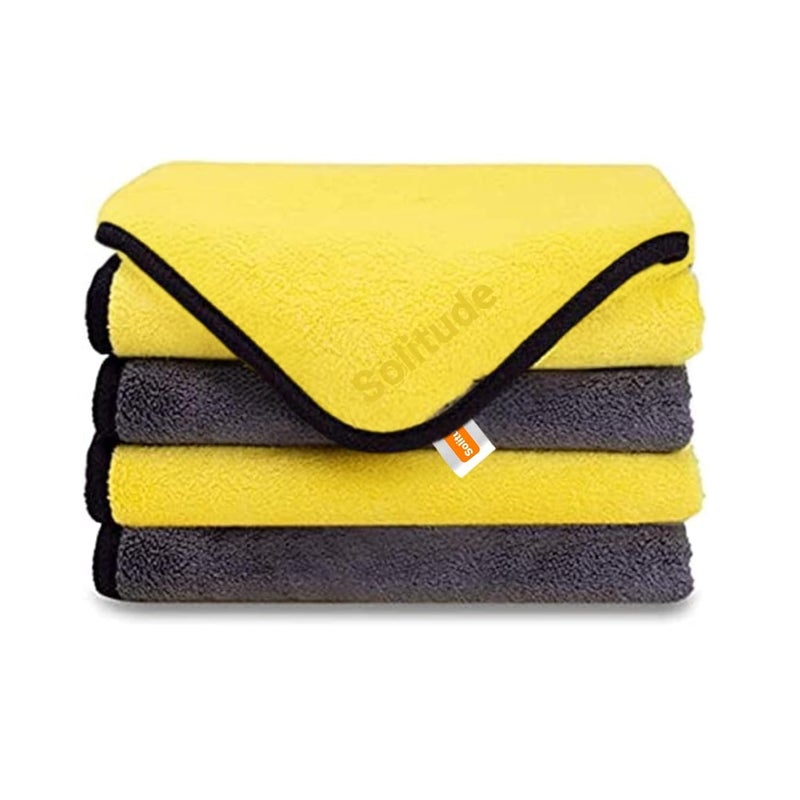 Solitude Multipurpose Microfiber Cleaning Towel Cloth 400 GSM Highly Absorbent Dust Lint Free Multi-colour Towels for All Vehicles Bike, Car, Glass Detailing, Cleaning, Washing (Pack of 5, 40 x 40 cm) - Image 1