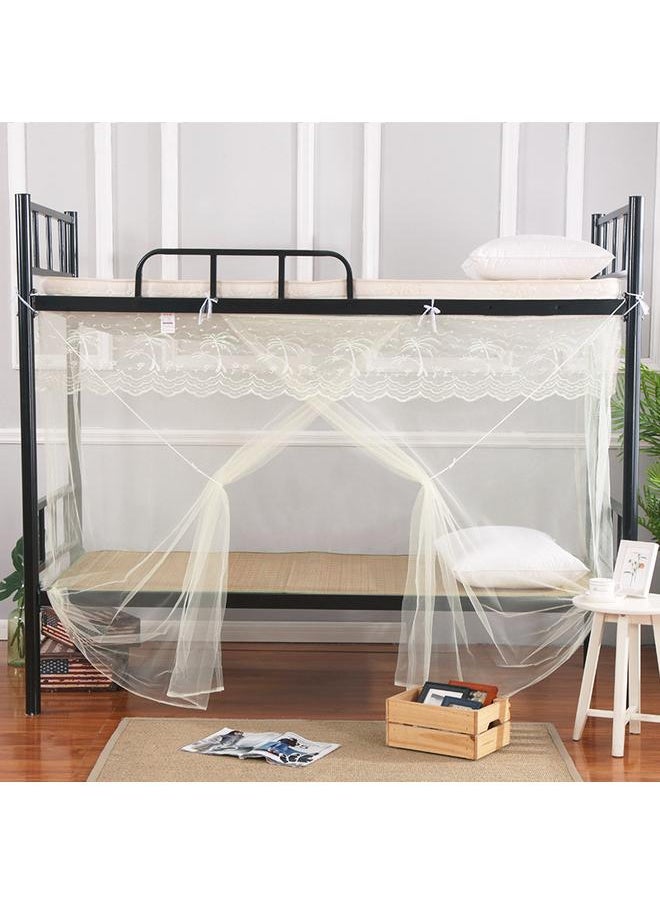 Bluejw - Mosquito Net Student Dormitory Single Bed Upper And Lower Bunk 1.2 Meters Encryption Household Old-fashioned Square Top 1.5m Bed Stall - Image 1