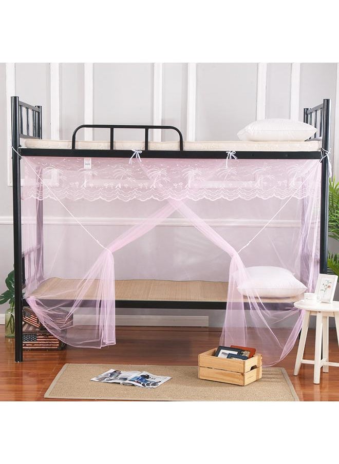 Bluejw - Mosquito Net Student Dormitory Single Bed Upper And Lower Bunk 1.2 Meters Encryption Household Old-fashioned Square Top 1.5m Bed Stall - Image 1
