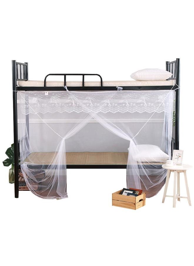 Bluejw - Mosquito Net Student Dormitory Single Bed Upper And Lower Bunk 1.2 Meters Encryption Household Old-fashioned Square Top 1.5m Bed Stall - Image 1