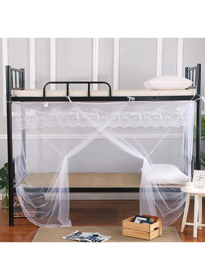 Bluejw - Mosquito Net Student Dormitory Single Bed Upper And Lower Bunk 1.2 Meters Encryption Household Old-fashioned Square Top 1.5m Bed Stall - Image 1