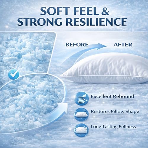 Welacer 10lbs Pillow Stuffing,70% Shredded Memory Foam and 30% Polyfill Filling, Adjustable Bean Bag Filler Replacement for Couch Cushion, Comfortable Support for Kids Sleep - Image 5