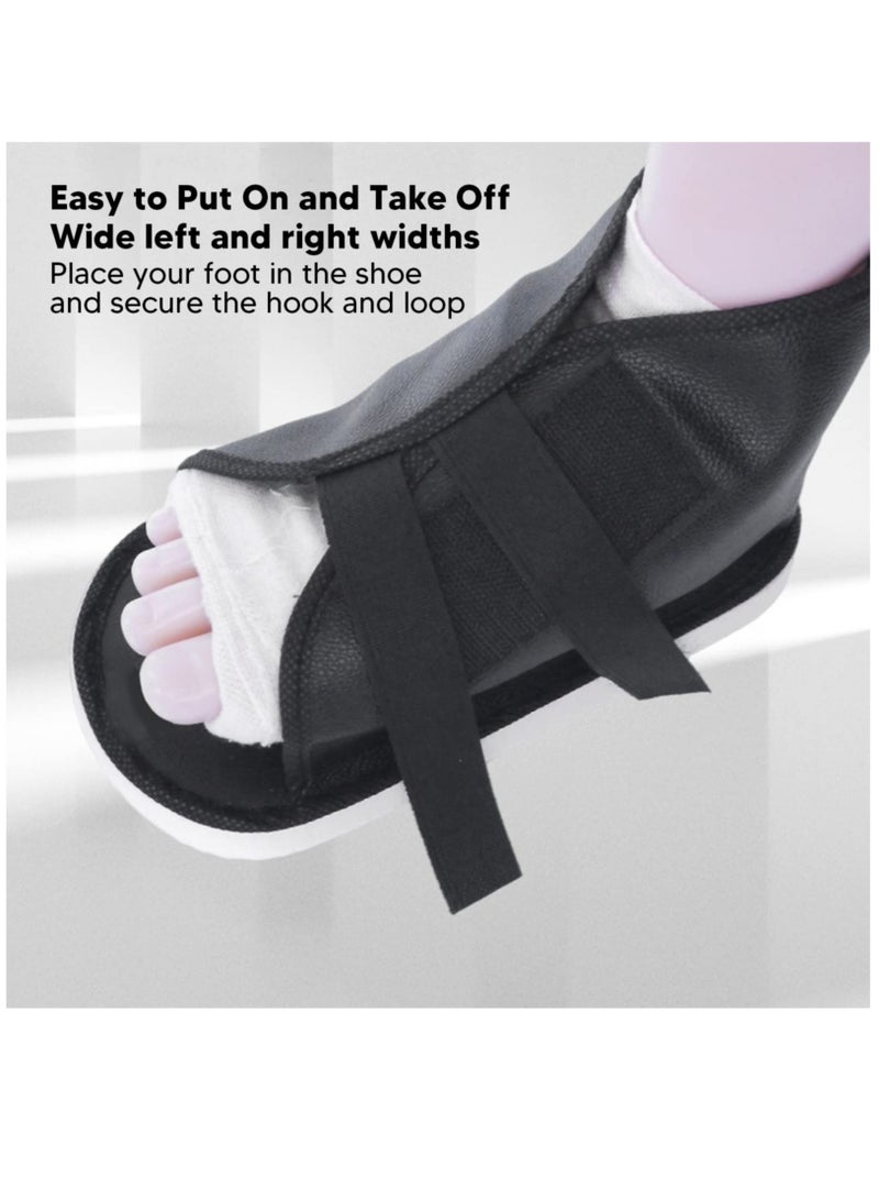 SOLARAE Post Op Shoe, Cast Foot Brace Shoe Broken Toe Open Walking Shoe Prevent Slip Shock Absorbing Adjustable Faux Leather Post Operative Shoe for Foot Injuries Swollen Feet Broken, L Size, 10 in, 25 cm - Image 2