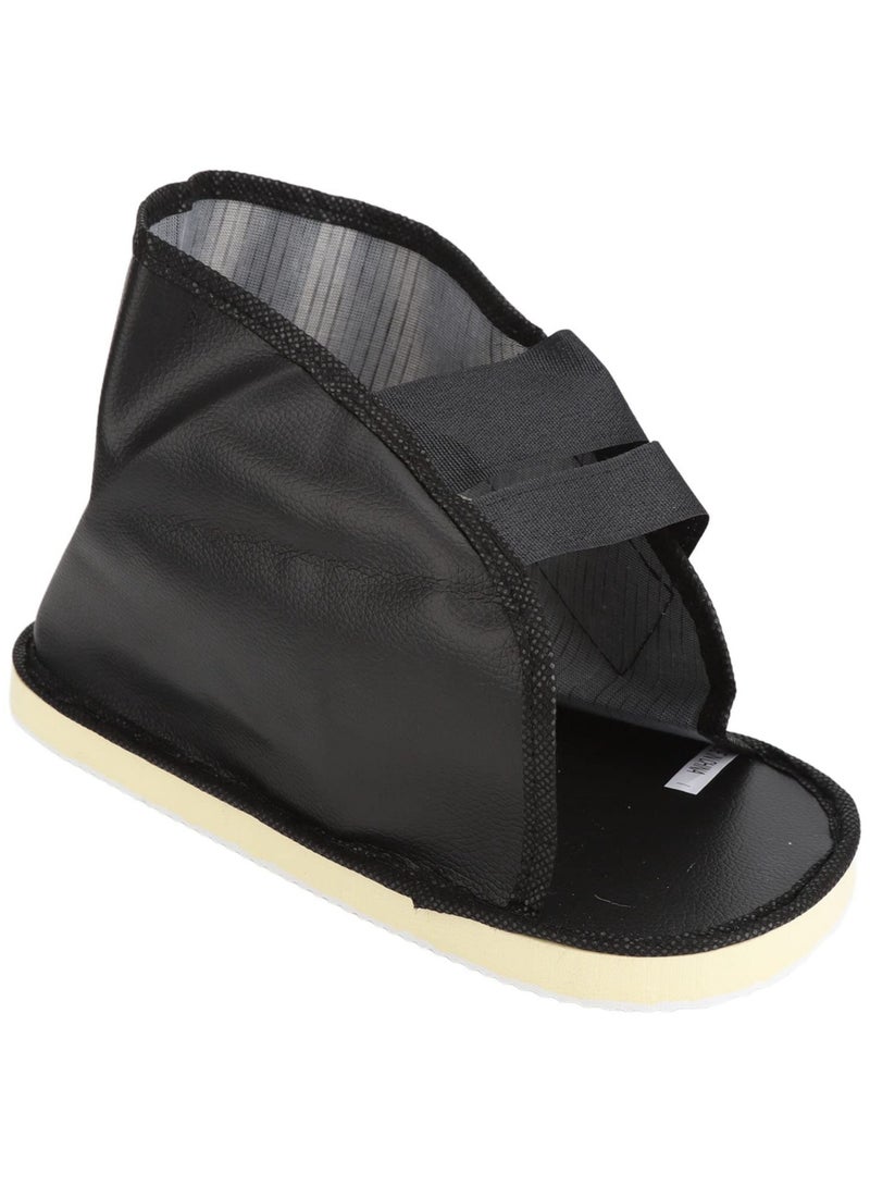 SOLARAE Post Op Shoe, Cast Foot Brace Shoe Broken Toe Open Walking Shoe Prevent Slip Shock Absorbing Adjustable Faux Leather Post Operative Shoe for Foot Injuries Swollen Feet Broken, L Size, 10 in, 25 cm - Image 1