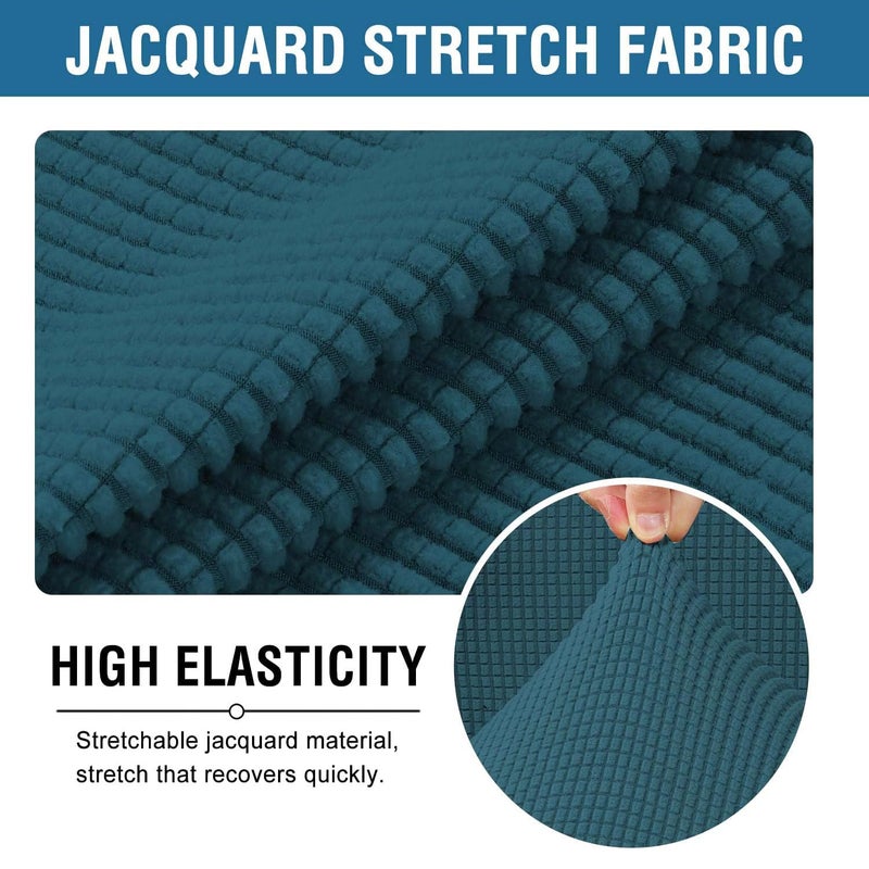 H.VERSAILTEX H.VERSAILTEX Home Office Chair Covers Stretchable Computer Desk Chair Covers Mid - High Back Universal Executive Boss Chair Covers Gaming Chair Covers Non Slip Thick Jacquard  Deep Teal - Large - Image 3