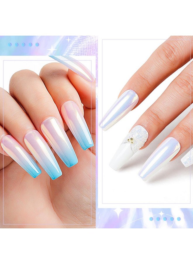 AIMEILI AIMEILI Pearl Chrome Nail Powder 6 Boxes Nail Art Manicure Powder Set, 1×0.5g Holographic Powder, 5×0.5g Chrome Nail Powder  - Image 5