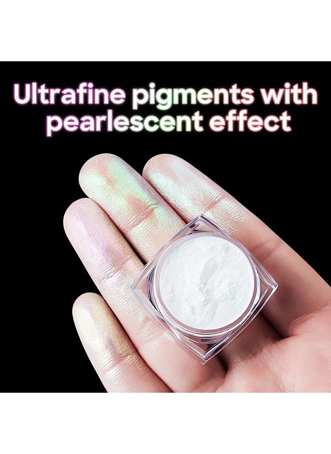 AIMEILI AIMEILI Pearl Chrome Nail Powder 6 Boxes Nail Art Manicure Powder Set, 1×0.5g Holographic Powder, 5×0.5g Chrome Nail Powder  - Image 3