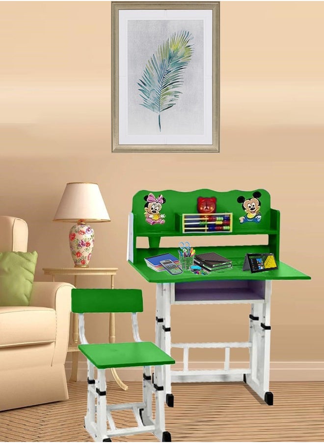 Cady One - An educational children's desk consisting of a study table and chair equipped with a clock and a wooden counter - Image 1