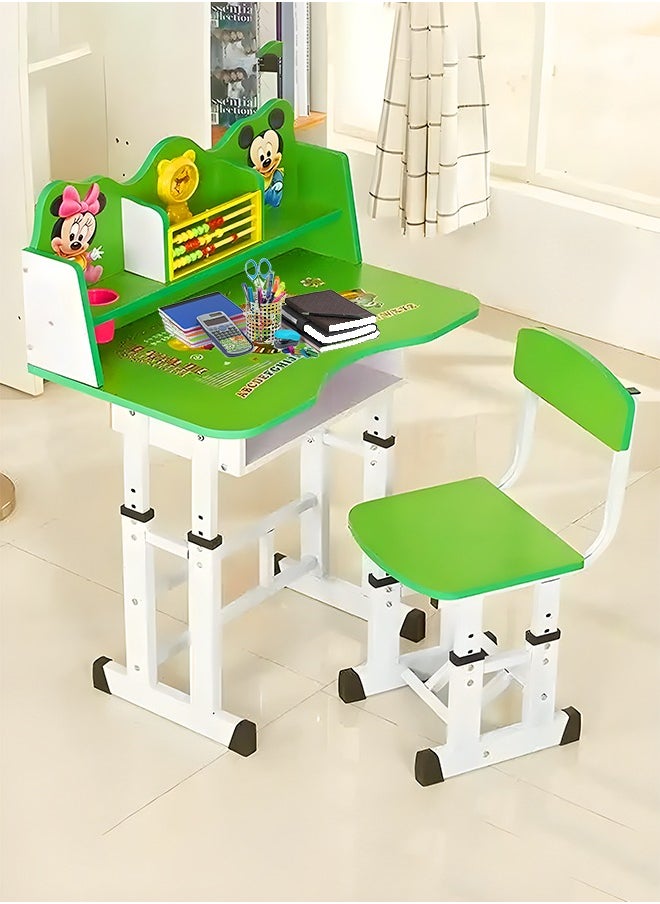 Cady One - An educational children's desk consisting of a study table and chair equipped with a clock and a wooden counter - Image 1