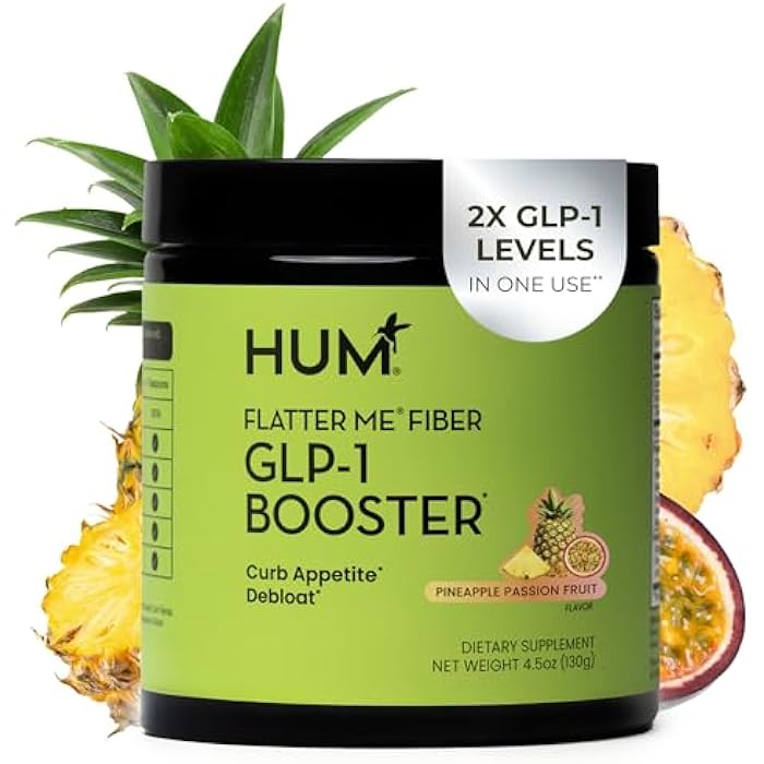HUM Flatter Me Fiber GLP-1 Booster – Fiber Supplement for Women & Men, Prebiotics & Enzymes for Weight Support, Reduce Bloating, Double GLP-1 Levels, Digestive & Gut Health (10 Servings) - Image 1