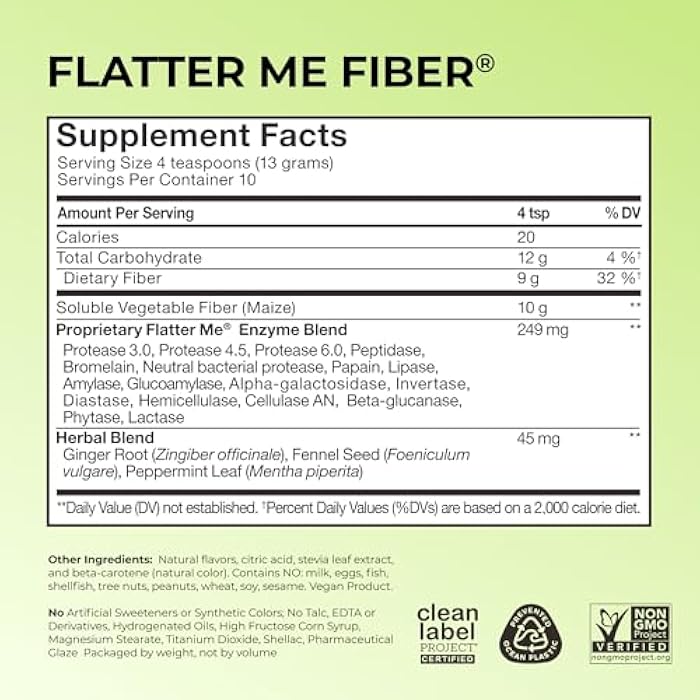 HUM Flatter Me Fiber GLP-1 Booster – Fiber Supplement for Women & Men, Prebiotics & Enzymes for Weight Support, Reduce Bloating, Double GLP-1 Levels, Digestive & Gut Health (10 Servings) - Image 3