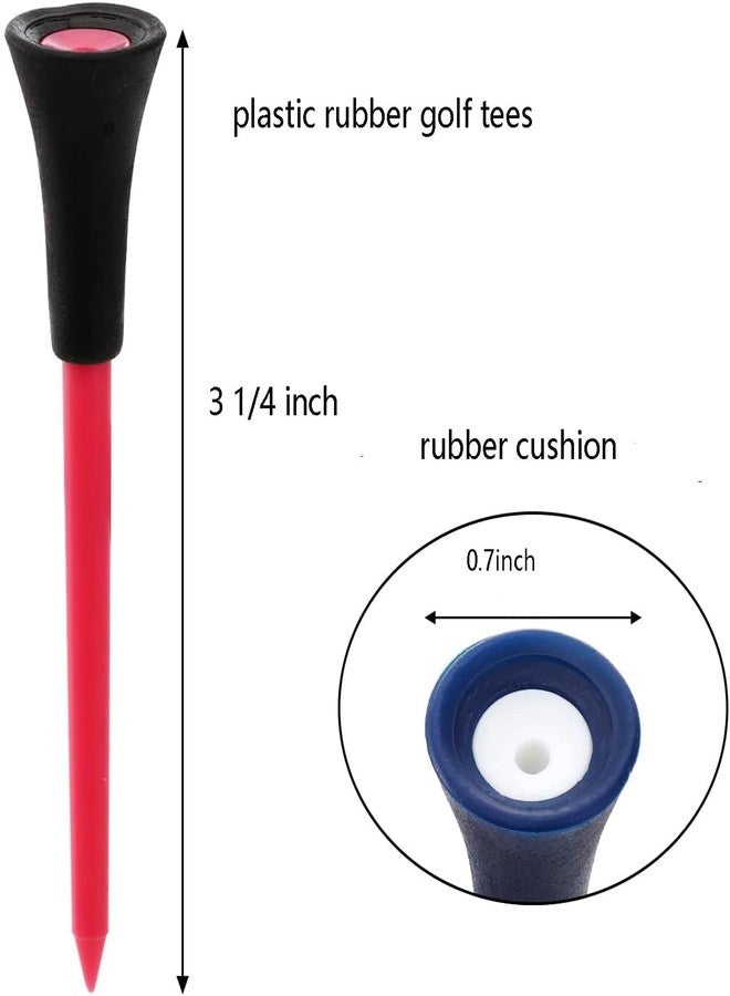 Xwejek Rubber Cushion Top Golf Tees,50 Pack Plastic Rubber Golf Tees Unbreakable Mixed Colors Golf Tees,3 1/4 inch Golf Tees is Gift for Golfer or Family - Image 2