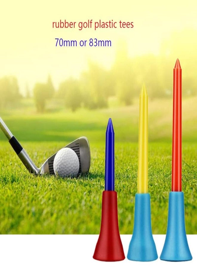 Xwejek Rubber Cushion Top Golf Tees,50 Pack Plastic Rubber Golf Tees Unbreakable Mixed Colors Golf Tees,3 1/4 inch Golf Tees is Gift for Golfer or Family - Image 5