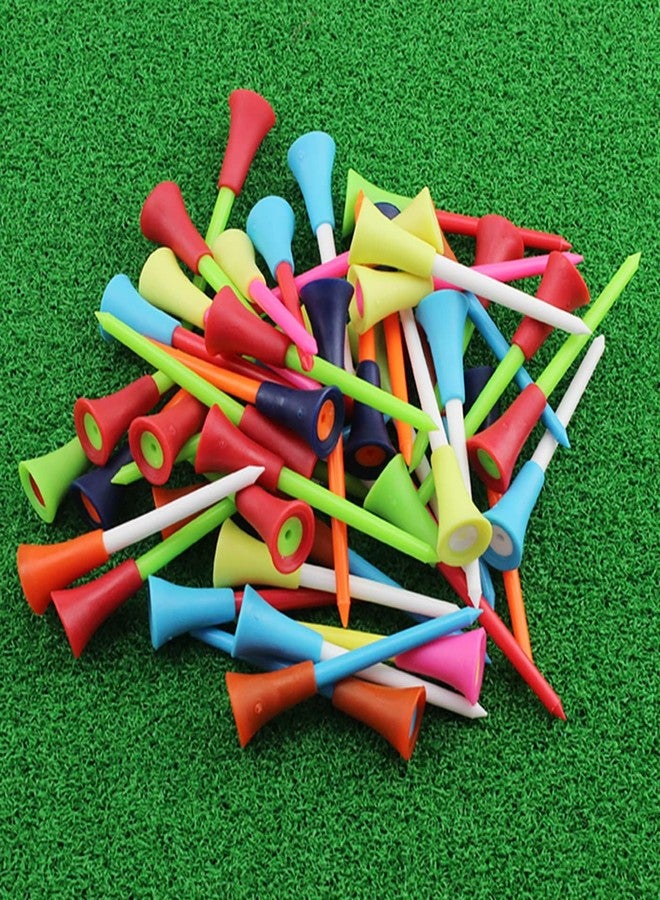 Xwejek Rubber Cushion Top Golf Tees,50 Pack Plastic Rubber Golf Tees Unbreakable Mixed Colors Golf Tees,3 1/4 inch Golf Tees is Gift for Golfer or Family - Image 4