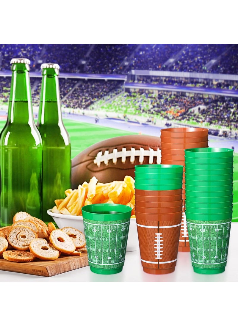 Nuenen Nuenen 24 Counts 16 oz Football Plastic Cups Football Party Favors Set Rugby Theme Reusable Plastic Frosted Cup for Rugby Theme Party Supplies Kids Game Birthday Decorations  - Image 4