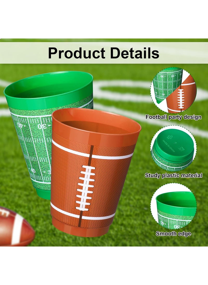 Nuenen Nuenen 24 Counts 16 oz Football Plastic Cups Football Party Favors Set Rugby Theme Reusable Plastic Frosted Cup for Rugby Theme Party Supplies Kids Game Birthday Decorations  - Image 3