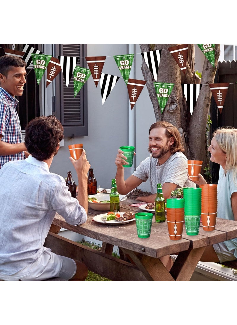Nuenen Nuenen 24 Counts 16 oz Football Plastic Cups Football Party Favors Set Rugby Theme Reusable Plastic Frosted Cup for Rugby Theme Party Supplies Kids Game Birthday Decorations  - Image 5