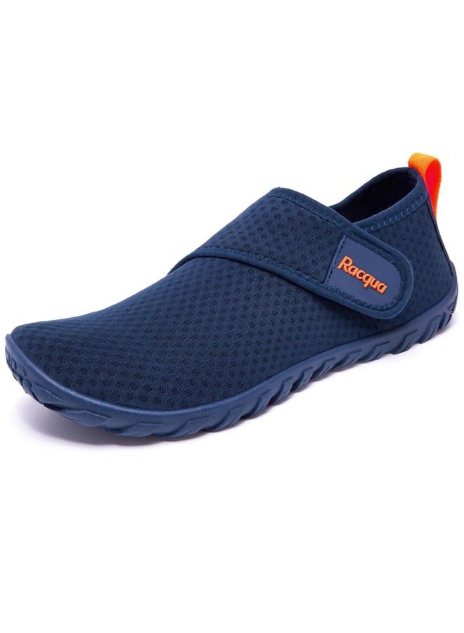 Racqua Mens Womens Water Shoes Aqua Swim Beach Shoes Barefoot Quick Dry Lightweight Sport Fishing Shoes Surfing Diving Pool Shoes Blue/Orange 13 Women/12 Men - Image 1