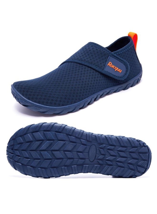 Racqua Mens Womens Water Shoes Aqua Swim Beach Shoes Barefoot Quick Dry Lightweight Sport Fishing Shoes Surfing Diving Pool Shoes Blue/Orange 13 Women/12 Men - Image 3