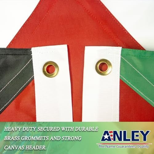 Anley أنلي إفرتراينج سيريز علم فلسطين 3x5 قدم - رأس قماش ثقيل - 4 صفوف من خياطة القفل - علم فلسطين الوطني مع حلقات نحاسية 3 X 5 قدم - Image 4