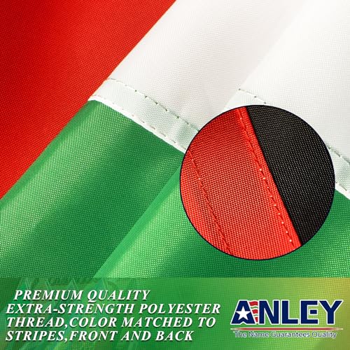 Anley أنلي إفرتراينج سيريز علم فلسطين 3x5 قدم - رأس قماش ثقيل - 4 صفوف من خياطة القفل - علم فلسطين الوطني مع حلقات نحاسية 3 X 5 قدم - Image 3