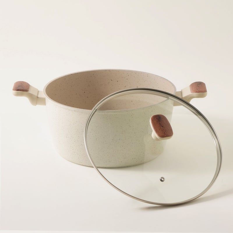 ألبرتو طقم أواني طهي ألامنيوم 11 قطعة، كريمي - Image 5