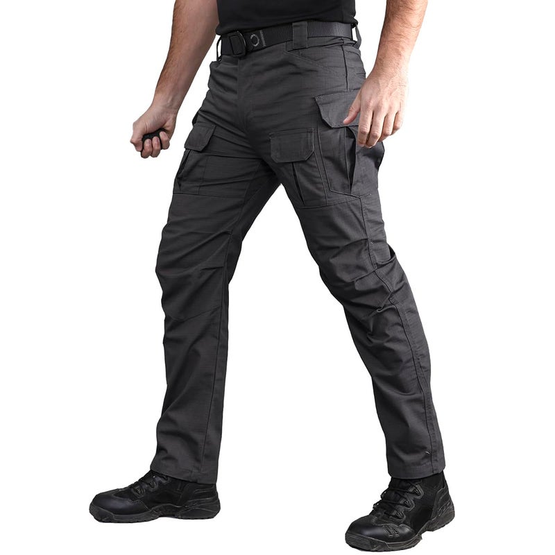 CARWORNIC Gear Men's Tactical Cargo Pants Waterpoof Lightweight Rip Stop EDC Military Combat Trousers Dark Grey - Image 3